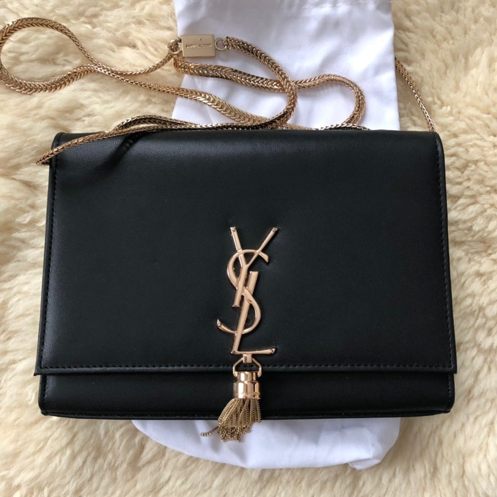 Kate tassel chain wallet in smooth leather